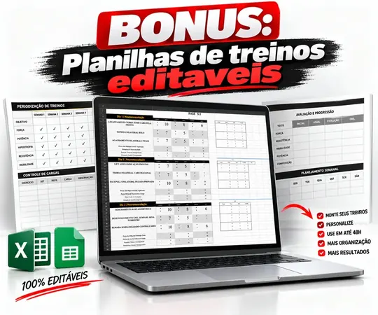 Bônus 3: Planilhas de Treinos Funcionais Editáveis em Excel